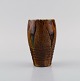 Felix-Auguste Delaherche (1857-1940), Frankrig. Vase i glaseret keramik. Smuk 
glasur i brune og mørke nuancer. 1920