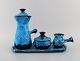 French ceramist. Unique coffee service in glazed stoneware. Beautiful glaze in 
light blue shades. Mid-20th century.
