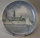 Klosterkælderen presents: B&G 4033-357-20 Plate: Sailboat at Kronborg Castle 20 cm Signed KBB&G Porcelain
