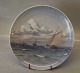 B&G 4821-357-20 Plate: Sailships outside Kronborg 20 cm Signed EL?
 B&G Porcelain
