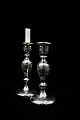 K&Co. presents: A pair of fine Swedish 1800 century candlesticks in poor man's silver (Mercury Glass) with fine ...