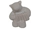 Hjorth Art Pottery miniature figurineBear cub with accordion
