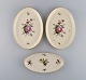 Three Royal Copenhagen Frijsenborg dishes in hand-painted porcelain with flowers 
and gold edge. 1950s.
