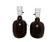 Kähler art potterySmall dark brown table lamp from ...