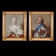Pair of portraits of Frederik V and Queen Louise. Pilos ...