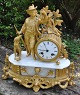 French gilded fireplace clock in zinc, approx. 1860