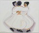 Dansk Kunstgalleri presents: "Dancers in White Dresses" Oil painting on canvas in wide silver frame.