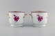 Herend Chinese Bouquet Raspberry. Two flower pots in hand-painted porcelain 
modeled with handles. Mid-20th century.
