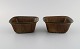 Gunnar Nylund (1904-1997) for Rörstrand. Two bowls in glazed ceramics. Beautiful 
glaze in brown shades. Mid-20th century.
