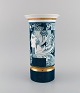 Large Hollóháza porcelain vase. Art deco motifs and gold border. Mid 20th 
century.
