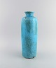 European studio ceramist. Large unique vase in glazed stoneware. Beautiful glaze 
in turquoise shades. 1970/80s.
