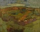 Oscar Nicolaisen (1912-1988), listed Danish artist. Oil on canvas. Modernist 
landscape. Dated 1978.
