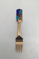 A. Michelsen Gilded Sterling Silver Christmas Pastry Fork 1990