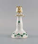 Herend candlestick in hand-painted porcelain with gold decoration. Mid 20th 
century.

