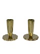 Pair of Art Deco brass stands from Vendor, Copenhagen. Signed E.L. Circa 1940s. 
In the style of Tino