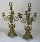 Pair of brass/bronze candelabra, 19th century France