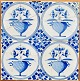 Pegasus – Kunst - Antik - Design presents: Tile fourpass, blue decorated tiles with flower pot, 18th century ...
