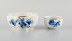 L'Art presents: Meissen, two bowls hand painted with blue flowers and gold rim.Late 19th century.