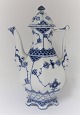 Lundin Antique presents: Royal Copenhagen. Blue Fluted, Full lace. Mocha pot. Model 1030. Height 22 cm. (2 quality)
