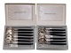 Antik K presents: Hans Hansen Amalie.12 coffee spoons with black enamel in original boxes
