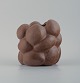 Christina Muff, Danish contemporary ceramicist (b. 1971). 
Reddish brown organically shaped stoneware vase. Clear glaze on the inside.