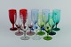 Lennart Rosén for Reijmyre, twelve colored "Lorry" wine glasses in six different 
colours.