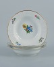 Royal Copenhagen Light Saxon Flower. Three deep plates in hand-painted 
porcelain.