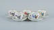 Royal Copenhagen, Saksisk Blomst, five coffee cups with saucers.