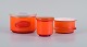 Michael Bang for Holmegaard.
Three bowls in orange and white art glass.