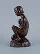 Borch for Just Andersen. Art Deco skulptur af ung nøgen kvinde.