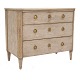 Aabenraa Antikvitetshandel presents: Gustavian chest of drawers with gilt canted fluted side posts. Sweden ...