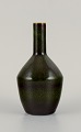 Carl Harry Stålhane (1920-1990) for Rörstrand, vase i mørkegrøn og sort glasur.