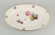 Bing & Grondahl, Saxon Flower. Large hand-painted porcelain serving dish 
decorated with flowers and gold rim.