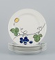Jackie Lynd for Rörstrand, a set of six "Pomona" porcelain plates.