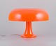 L'Art presents: Giancarlo Mattioli for Artemide, Italy, "Nessino" table lamp in orange plastic.