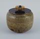 Royal Copenhagen, ceramic lidded jar solfatara glaze and bronze lid by Knud 
Andersen for Royal Copenhagen.