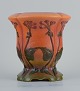 Ipsens Enke, vase med glasur i orange og grønne toner.