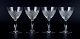 Wien Antik, Lyngby Glas, Denmark, vintage set of four clear red wine glasses.