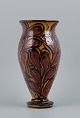 Kähler, HAK, glazed stoneware vase in modern design with floral decoration in 
cow horn technique.