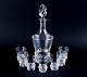 Daum, France, crystal liqueur set, consisting of a carafe and seven liqueur 
glasses.