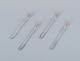 Georg Jensen Beaded.
Four cold meat forks in 830 silver.