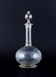 Danish glassworks, hand-blown wine decanter in clear glass.