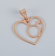 14 karat Chanti gold pendant in the shape of a heart with a male symbol.