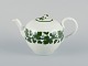 Meissen Green Ivy Vine, small teapot with flower knob lid.
