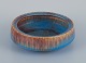 Gunnar Nylund for Rörstrand, ceramic bowl with glaze in blue and brown tones.
