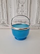 Karstens Antik presents: 19th century sugar bowl in light blue opaline glass with silver-plated handle.