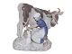 Large Bing & Grondahl figurineFarmgirl with calf and ...
