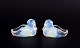 Sabino, France. Two ducks in Art Deco opaline art glass with a bluish tint.