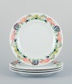 Pillivuyt, France, a set of four large dinner plates in porcelain with seafood 
motif.