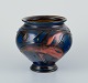 Kähler ceramic vase in horn technique. Glaze in blue and orange tones.